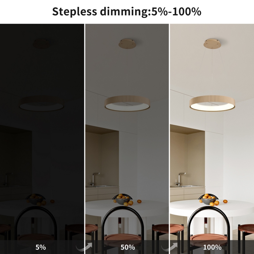 Brilagi - Lustra LED dimabilă suspendată pe cablu FALCON MODERN LED/30W/230V 3000-6500K 40 cm bej + telecomandă