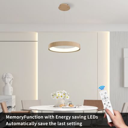 Brilagi - Lustra LED dimabilă suspendată pe cablu FALCON MODERN LED/30W/230V 3000-6500K 40 cm bej + telecomandă