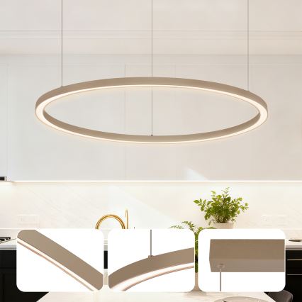 Brilagi - lustră LED dimabilă suspendată pe cablu PORTOFINO LED/60W/230V 3000-6000K diam. 80 cm bej + telecomandă