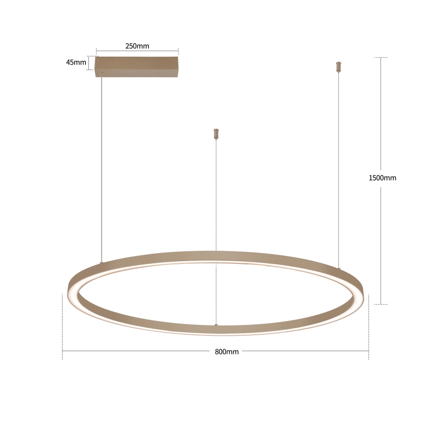 Brilagi - lustră LED dimabilă suspendată pe cablu PORTOFINO LED/60W/230V 3000-6000K diam. 80 cm bej + telecomandă