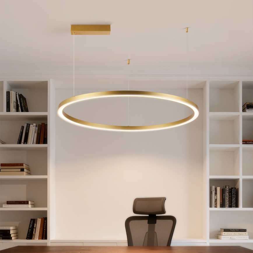 Brilagi - Lustră LED dimabilă suspendată pe cablu PORTOFINO LED/60W/230V 3000-6000K Ø 80 cm auriu + telecomandă