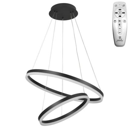Brilagi - Lustră LED dimabilă pe cablu CIRCLE LED/70W/230V 3000-6500K Ø 60 cm negru + telecomandă