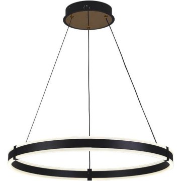 Brilagi - Lustră LED dimabilă suspendată pe cablu CIRCLE, 85W, 230V, 3000–6500K, Ø 60 cm, negru/auriu + telecomandă inclusă