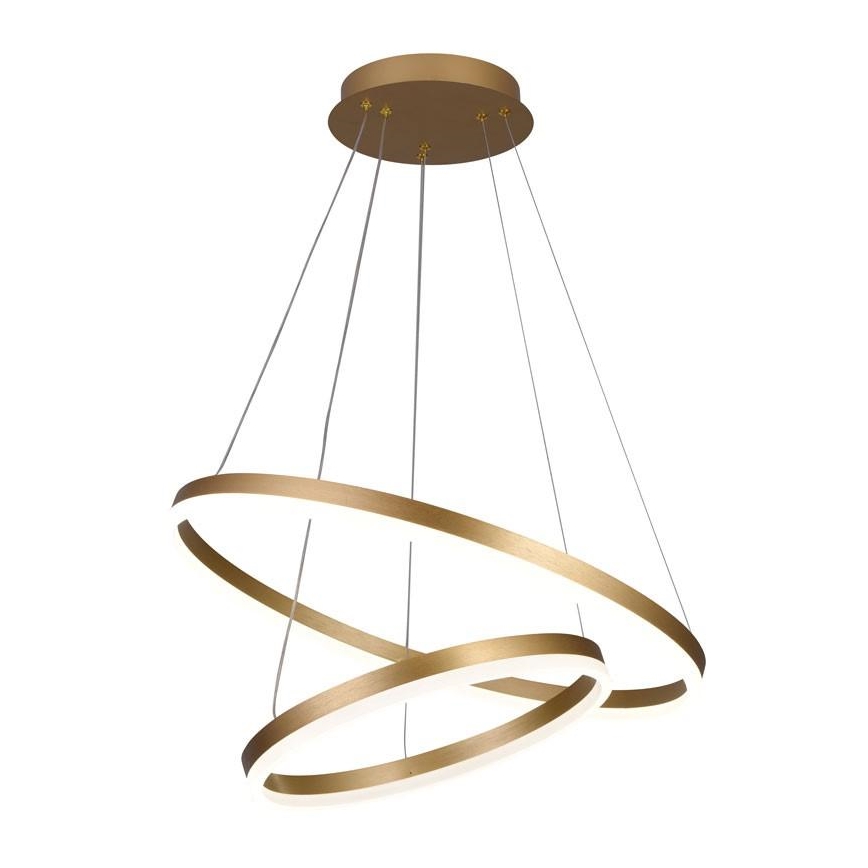 Brilagi - Lustră LED dimabilă pe cablu CIRCLE LED/70W/230V 3000–6500K Ø60 cm auriu + telecomandă