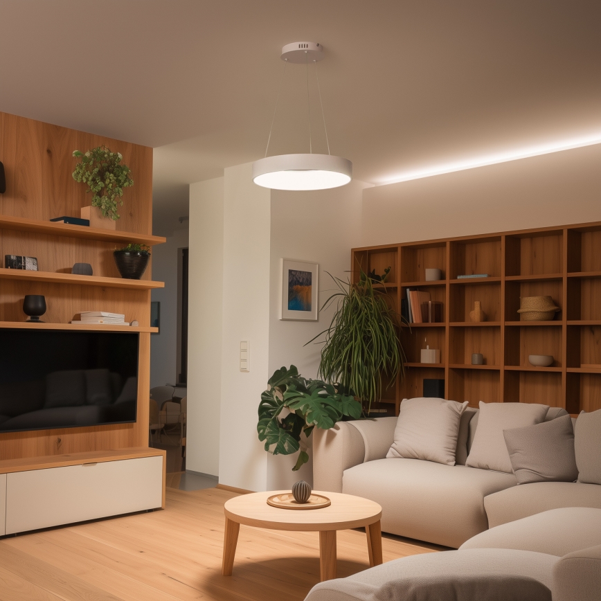 Brilagi FALCON II - Lustra LED reglabilă suspendată pe cablu LED/67W/230V 3000-6500K Ø 40 cm albă + telecomandă