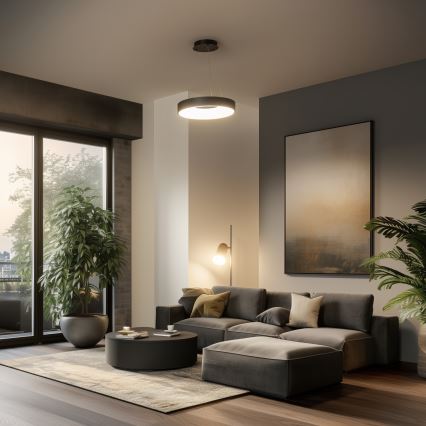 Brilagi - Lampă suspendată LED dimabilă pe cablu FALCON II LED/67W/230V 3000-6500K Ø 40 cm neagră + telecomandă