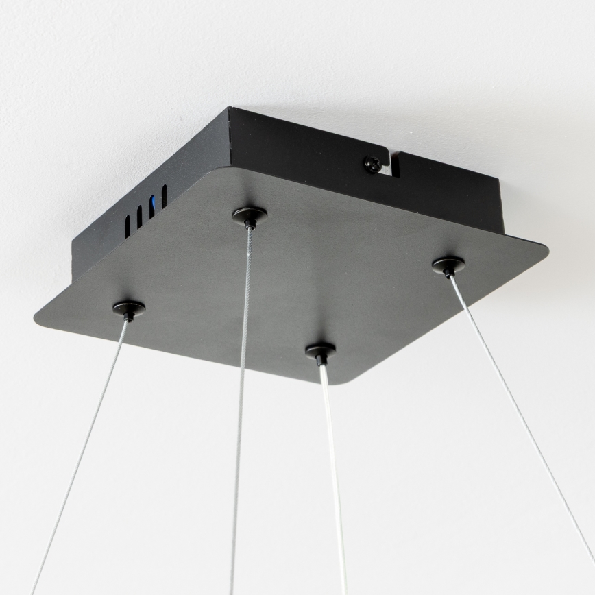 Brilagi - Lustră LED reglabilă pe cablu FALCON II LED/80W/230V 3000-6500K 40x40 cm neagră + telecomandă