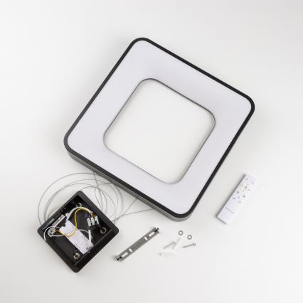 Brilagi - Lustră LED reglabilă pe cablu FALCON II LED/80W/230V 3000-6500K 40x40 cm neagră + telecomandă