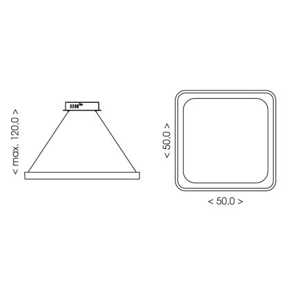 BRILAGI - LED lustra dimabilă pe cablu FALCON SLIM LED/50W/230V 3000-6500K 50x50 cm bej + telecomandă