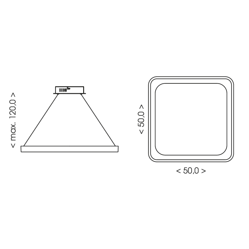 BRILAGI - LED lustra dimabilă pe cablu FALCON SLIM LED/50W/230V 3000-6500K 50x50 cm bej + telecomandă