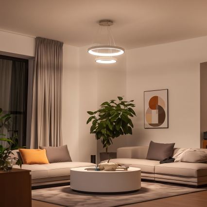 BRILAGI - Lustră LED reglabilă suspendată pe cablu FALCON SLIM LED/68W/230V 3000-6500K Ø 50 cm bej + telecomandă