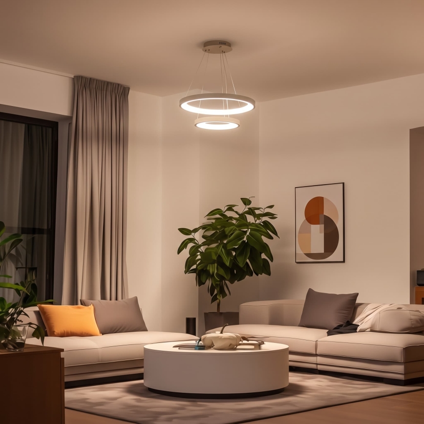 BRILAGI - Lustră LED reglabilă suspendată pe cablu FALCON SLIM LED/68W/230V 3000-6500K Ø 50 cm bej + telecomandă