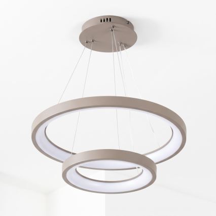 BRILAGI - Lustră LED reglabilă suspendată pe cablu FALCON SLIM LED/68W/230V 3000-6500K Ø 50 cm bej + telecomandă