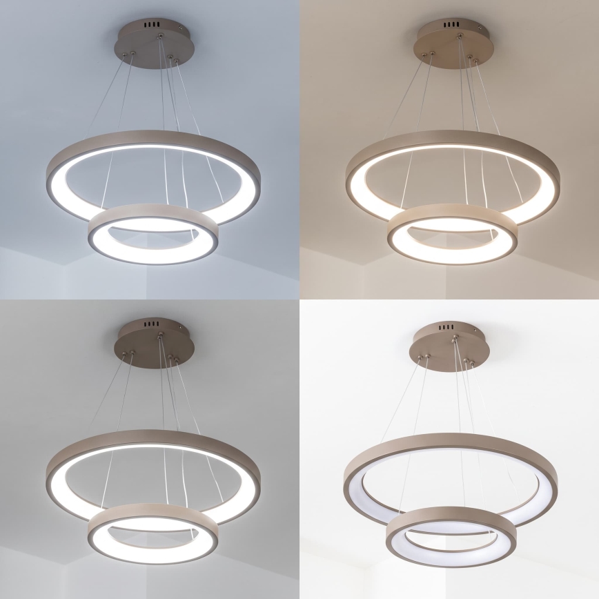 BRILAGI - Lustră LED reglabilă suspendată pe cablu FALCON SLIM LED/68W/230V 3000-6500K Ø 50 cm bej + telecomandă