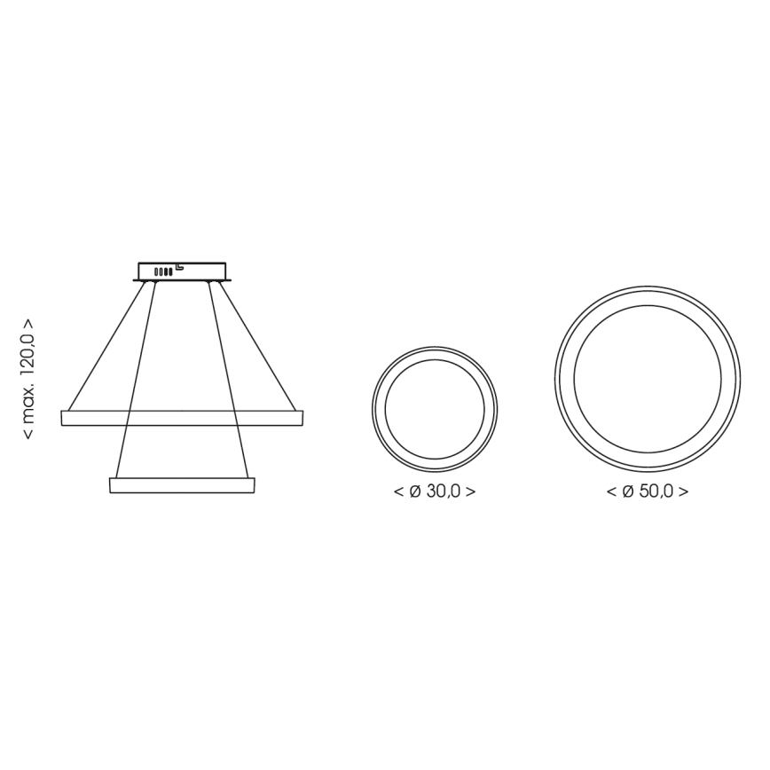 BRILAGI - Lustră LED reglabilă suspendată pe cablu FALCON SLIM LED/68W/230V 3000-6500K Ø 50 cm bej + telecomandă