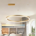 Brilagi - Lustra LED dimabilă suspendată pe cablu PORTOFINO LED/60W/230V 3000-6000K diam. 80 cm auriu + telecomandă