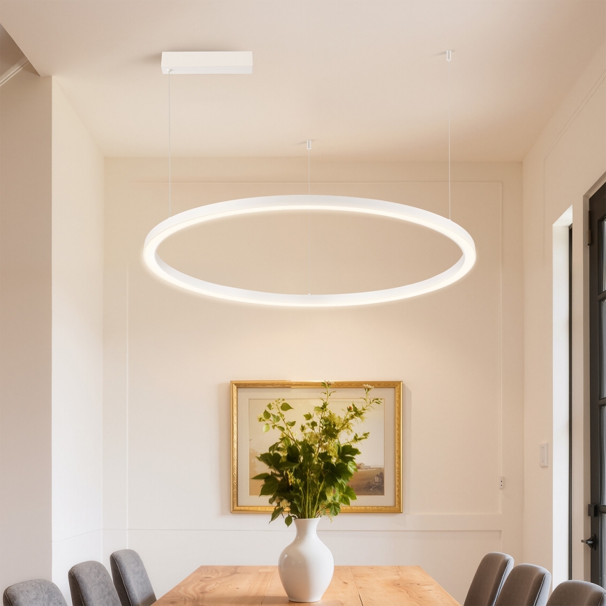 Brilagi - Lustru LED dimerizabil suspendat pe cablu PORTOFINO LED/60W/230V 3000-6000K Ø 80 cm alb + telecomandă