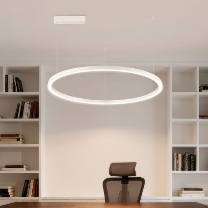 Brilagi - Lustru LED dimerizabil suspendat pe cablu PORTOFINO LED/60W/230V 3000-6000K Ø 80 cm alb + telecomandă