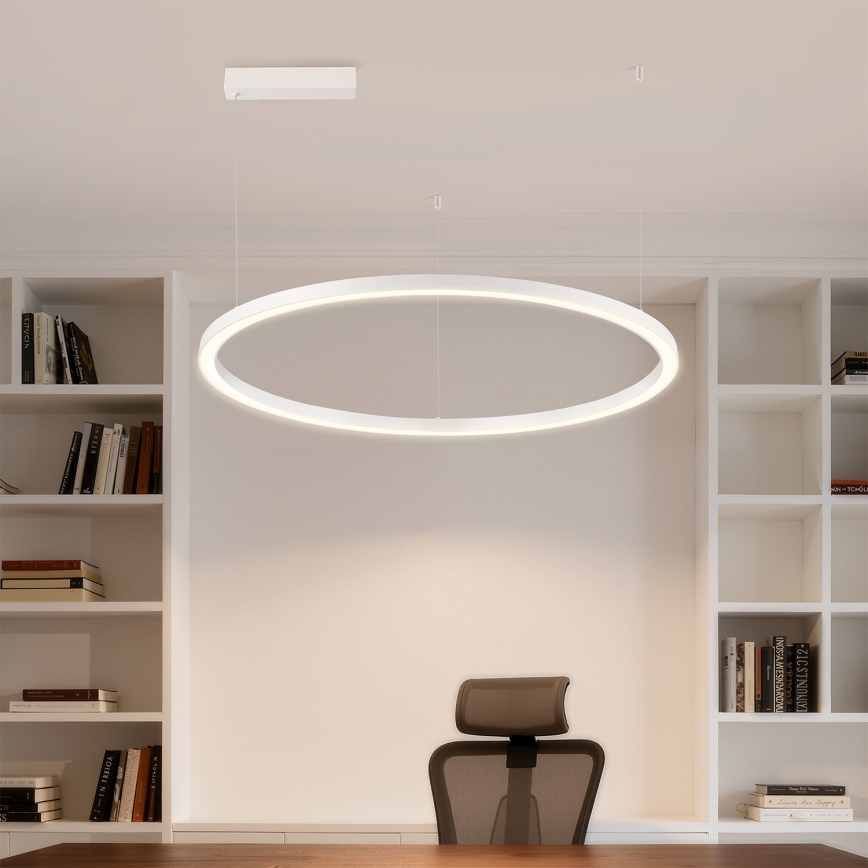 Brilagi - Lustru LED dimerizabil suspendat pe cablu PORTOFINO LED/60W/230V 3000-6000K Ø 80 cm alb + telecomandă