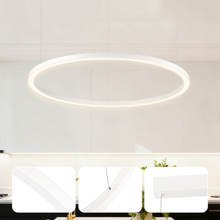 Brilagi - Lustru LED dimerizabil suspendat pe cablu PORTOFINO LED/60W/230V 3000-6000K Ø 80 cm alb + telecomandă