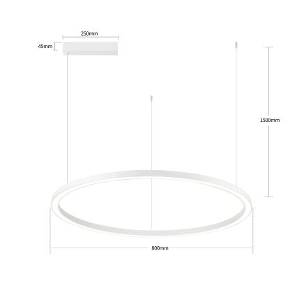 Brilagi - Lustru LED dimerizabil suspendat pe cablu PORTOFINO LED/60W/230V 3000-6000K Ø 80 cm alb + telecomandă