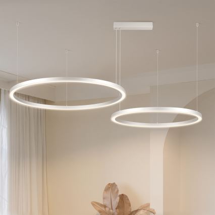 Brilagi - Lustru LED reglabil pe cablu PORTOFINO LED/98W/230V 3000-6000K argintiu + telecomandă