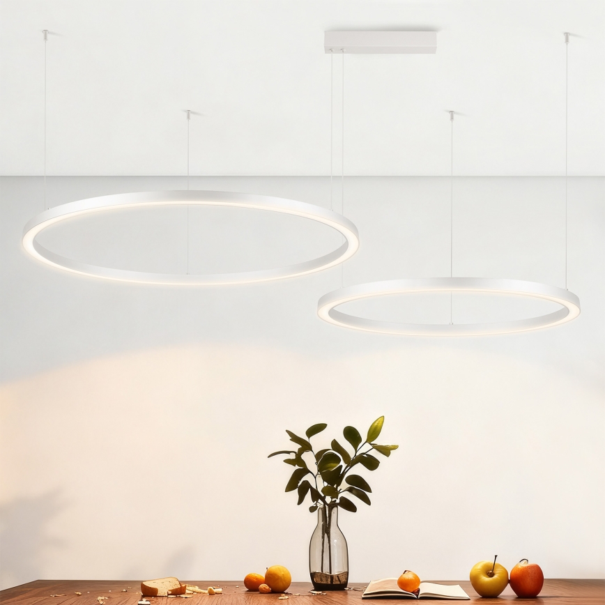 Brilagi - Lustru LED reglabil pe cablu PORTOFINO LED/98W/230V 3000-6000K argintiu + telecomandă