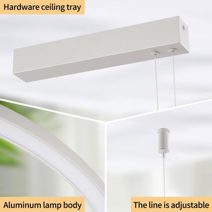 Brilagi - Lustru LED reglabil pe cablu PORTOFINO LED/98W/230V 3000-6000K argintiu + telecomandă