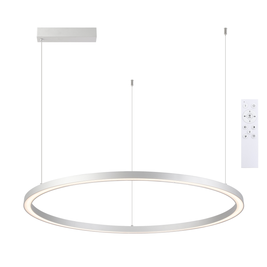 Brilagi - Lustru LED reglabil pe cablu PORTOFINO LED/98W/230V 3000-6000K argintiu + telecomandă