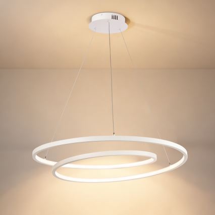 Brilagi - Lustru suspendat dimmabil TWISTER LED, 75 W, 230 V, 3000–6000 K, Ø70 cm, alb, cu telecomandă