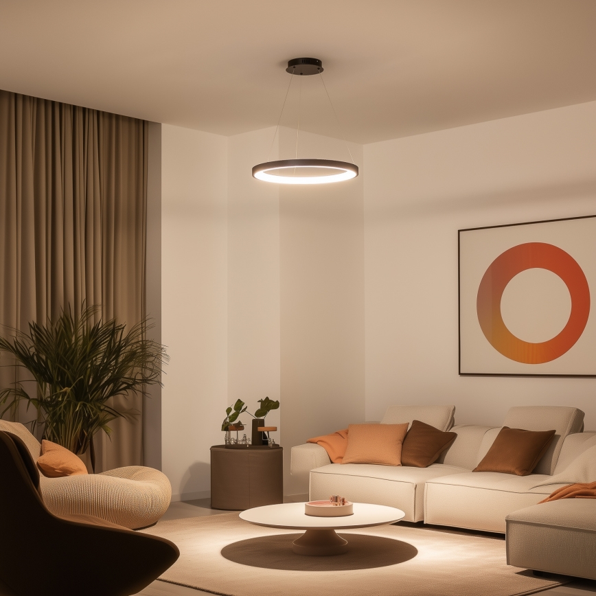 Brilagi - Lustră LED dimabilă pe cablu FALCON SLIM LED/42W/230V 3000-6500K Ø 50 cm neagră + telecomandă