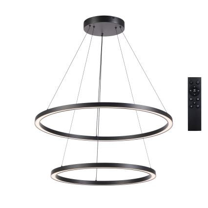 Brilagi - Lustru LED dimmabil suspendat pe cablu PORTOFINO LED/98W/230V 3000-6000K, diam. 80 cm, negru + telecomandă