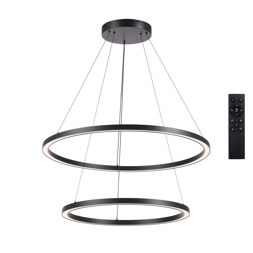 Brilagi - Lustru LED dimmabil suspendat pe cablu PORTOFINO LED/98W/230V 3000-6000K, diam. 80 cm, negru + telecomandă