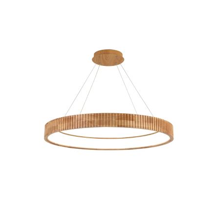 Brilagi - Lustru suspendat pe cablu FALCON WOOD MODERN, LED 60W, 230V, 3000/4000/6000K, Ø 80 cm, lemn