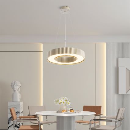 Brilagi - Lustră LED dimmabilă suspendată pe cablu LUMIX LED/48W/230V 3000-6000K bej, Ø 50 cm + telecomandă