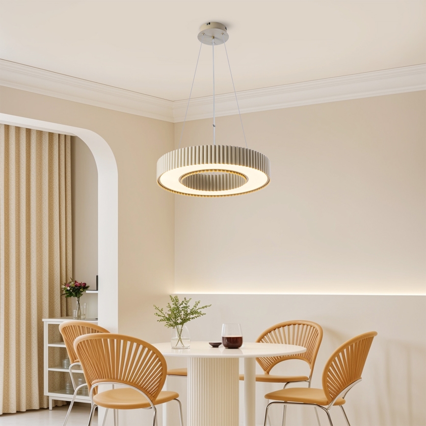 Brilagi - Lustră LED dimmabilă suspendată pe cablu LUMIX LED/48W/230V 3000-6000K bej, Ø 50 cm + telecomandă