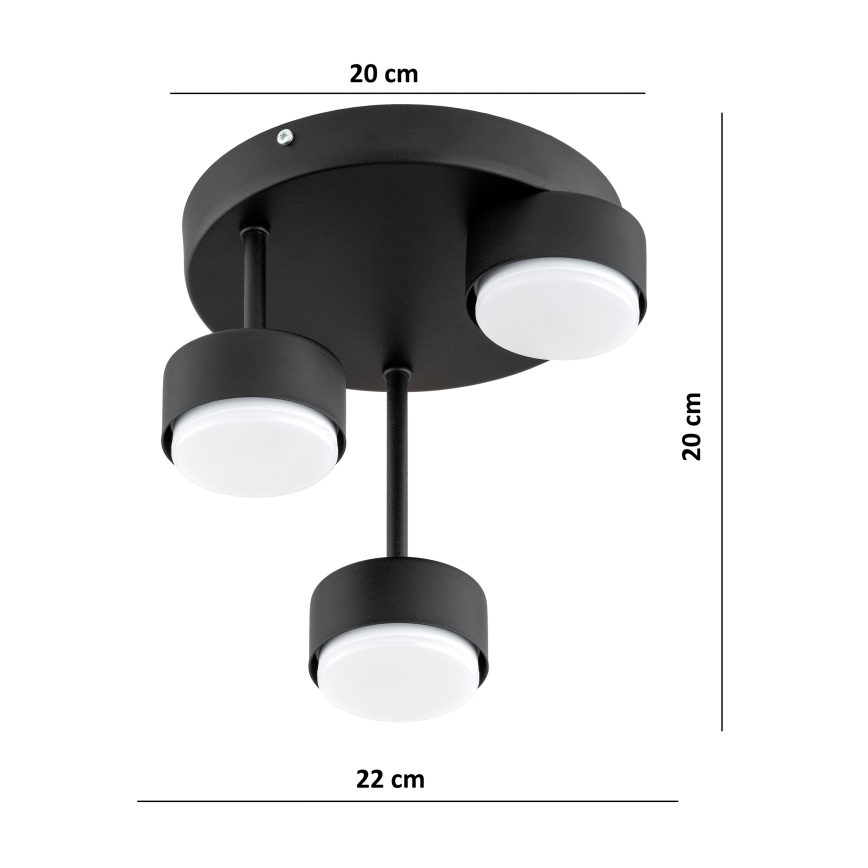 Brilagi - Lustră LED MONO montată pe plafon 3xGX53/30W/230V, negru