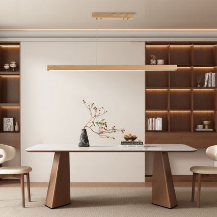 Brilagi - Lustra LED OAK suspendată cu cablu, 30W/230V, 3000/4500/6000K, stejar