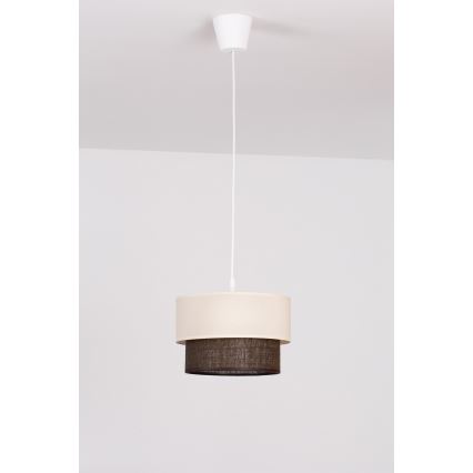 Brilagi - Lustră LED pe cablu BOHO STYLE 1xE27/15W/230V Ø 25 cm crem/maro