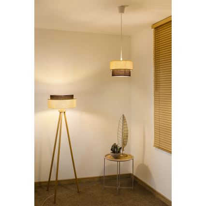 Brilagi - Lustră LED pe cablu BOHO STYLE 1xE27/15W/230V Ø 25 cm crem/maro