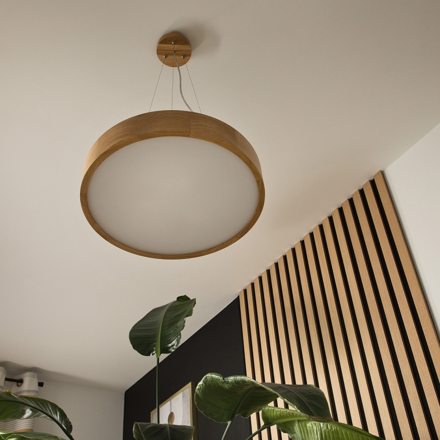 Brilagi - Lustră LED pe cablu CARVALHO 3xE27/15W/230V, stejar, diam. 47,5 cm