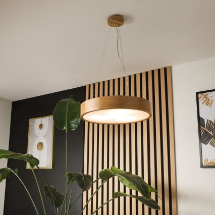 Brilagi - Lustră LED pe cablu CARVALHO 3xE27/15W/230V, stejar, diam. 47,5 cm