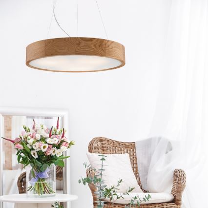 Brilagi - Lustră LED pe cablu CARVALHO 3xE27/15W/230V, stejar, diam. 47,5 cm