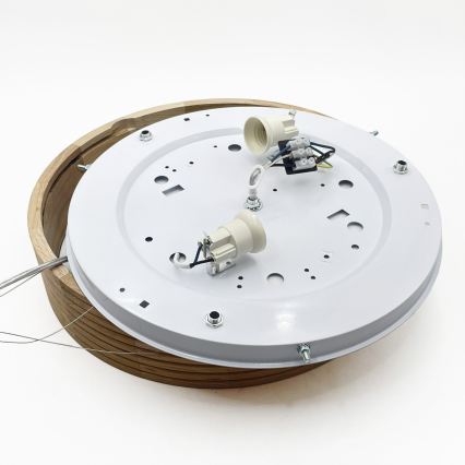 Brilagi - Lustra LED pe cablu CARVALHO MODERN 2xE27/60W/230V stejar Ø 37,5 cm