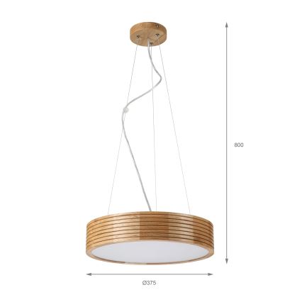 Brilagi - Lustra LED pe cablu CARVALHO MODERN 2xE27/60W/230V stejar Ø 37,5 cm