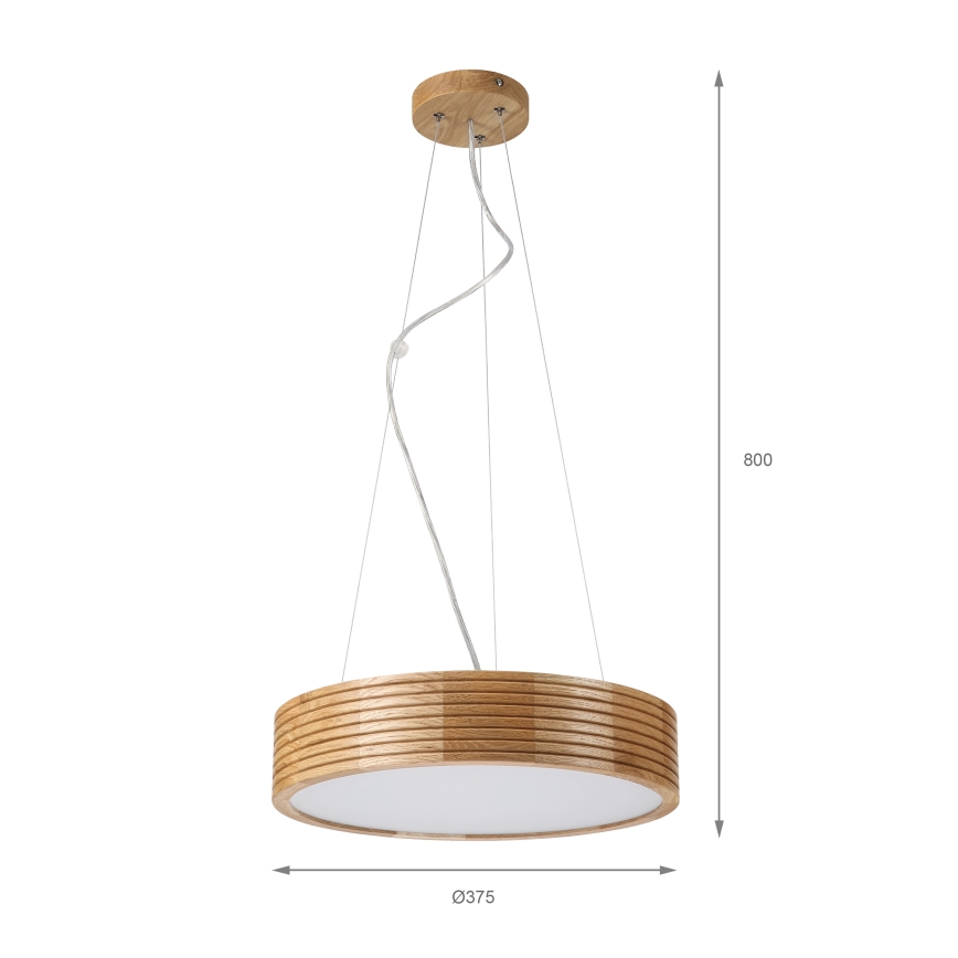 Brilagi - Lustra LED pe cablu CARVALHO MODERN 2xE27/60W/230V stejar Ø 37,5 cm