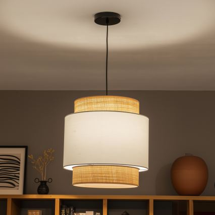 Brilagi - Lustra LED pe cablu CERIA 1xE27/40W/230V Ø 40 cm negru/bej/alb