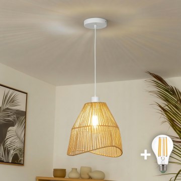 Brilagi - Lustră LED pe cablu CERIA BOHO, 1xE27/40W/230V, Ø 30 cm, maro