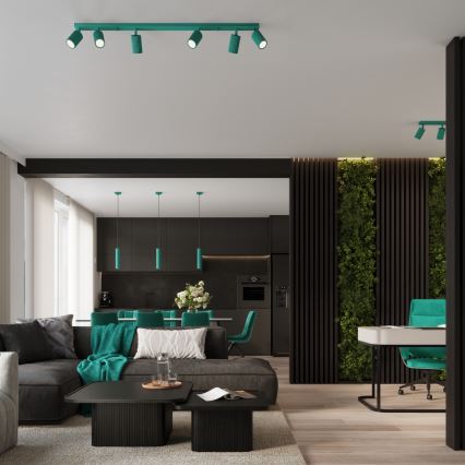 Brilagi - Lustră LED pe cablu CRESTO 1xGU10/10W/230V turcoaz