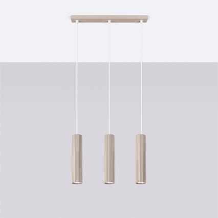 Brilagi - Lustră LED pe cablu CRESTO, 3x GU10 / 10W / 230V, taupe